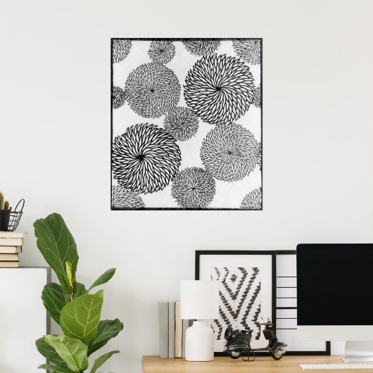 Chrysanthema's van de Japanse School Poster (Thuiskantoor)