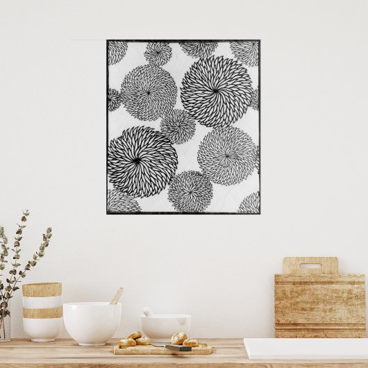 Chrysanthema's van de Japanse School Poster (Keuken)