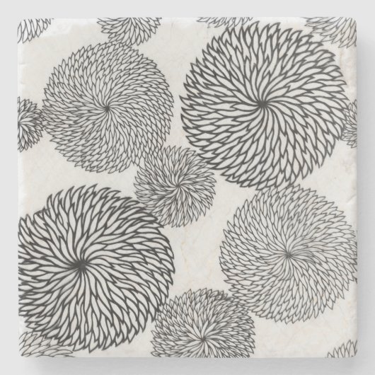 Chrysanthema's van de Japanse School Stenen Onderzetter (Voorkant)