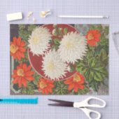 Chrysanthema's voor  zaadcatalogus tissuepapier (Craft)