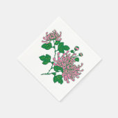 Chrysanthema's - zacht roze servet (Hoek)