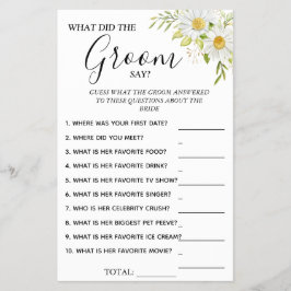 Chrysanthemu Wat bruidegom zeggen Vrijgezellenfees Flyer