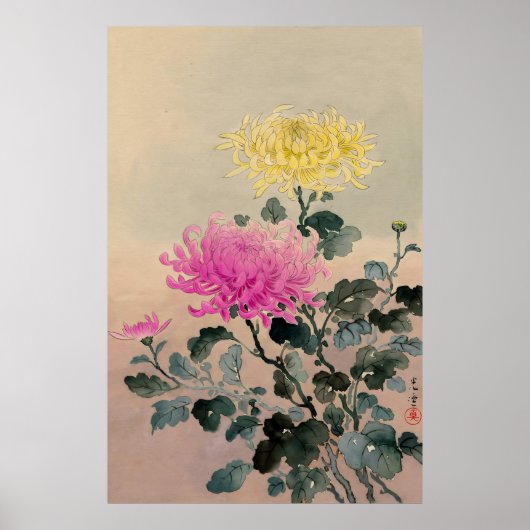 Chrysanthemum 1930 door Tsuchiya Koitsu Poster (Voorkant)