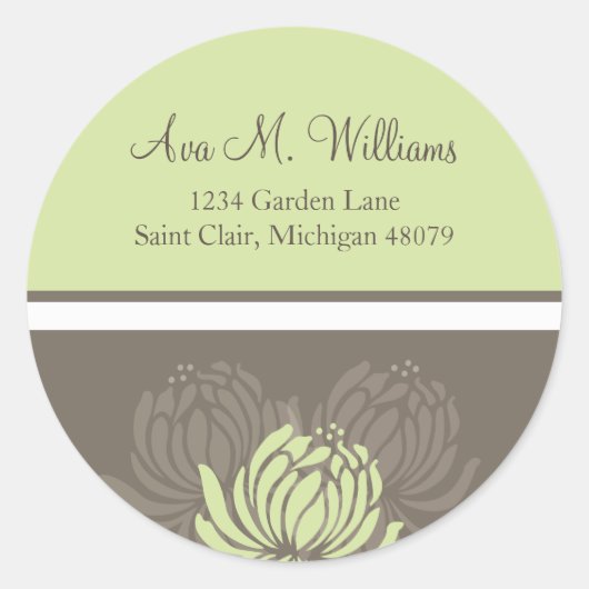 Chrysanthemum Adreslabel/Favor Sticker (Voorkant)