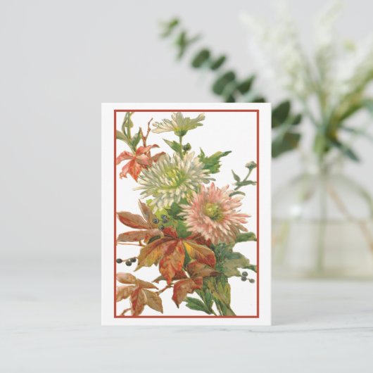 Chrysanthemum Autumn Fine Art Briefkaart (Staand voorkant)