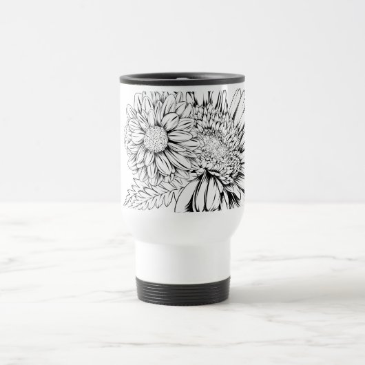 Chrysanthemum Black Line Drawing with Your Name  Reisbeker (Center)