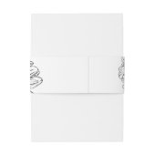 Chrysanthemum Black Line Drawing with Your Name  Uitnodigingen Wikkel (Achterkant Voorbeeld)