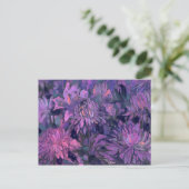 Chrysanthemum Bloem Abstracte Floral Paars Violet Briefkaart (Staand voorkant)