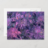 Chrysanthemum Bloem Abstracte Floral Paars Violet Briefkaart (Voorkant / Achterkant)
