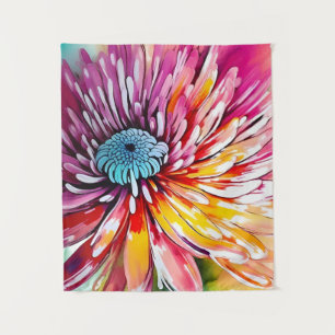 Chrysanthemum Bloem Abstracte Kunst Bloemen Kleurr Wandkleed