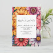 Chrysanthemum Bloem Bruids Douche Uitnodiging (Staand voorkant)