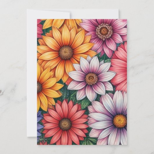 Chrysanthemum Bloem Bruids Douche Uitnodiging (Achterkant)