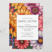 Chrysanthemum Bloem Bruids Douche Uitnodiging (Voorkant / Achterkant)