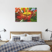 Chrysanthemum bloem canvas afdruk (Insitu (Slaapkamer))