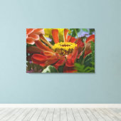 Chrysanthemum bloem canvas afdruk (Insitu (Houten vloer))