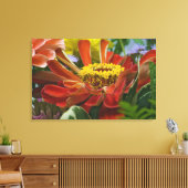 Chrysanthemum bloem canvas afdruk (Insitu (Woonkamer))
