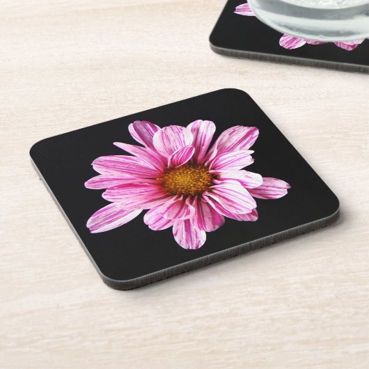 Chrysanthemum bloem coastercna bier onderzetter (Linkerzijde)