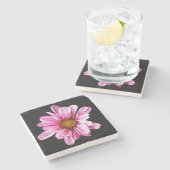 Chrysanthemum bloem coastercna stenen onderzetter (Zijkant)