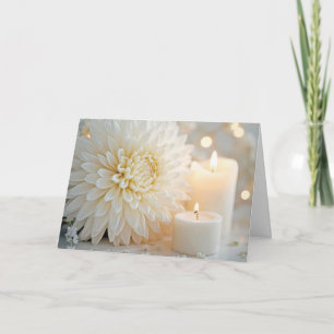 Chrysanthemum Bloem en Kaarsen Jubileum Kaart