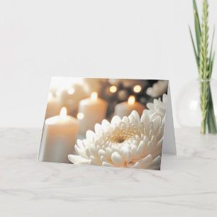 Chrysanthemum Bloem en Kaarsen Jubileum Kaart
