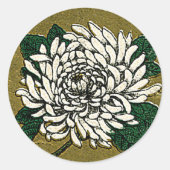 Chrysanthemum Bloem  Japans Silk Label (Voorkant)