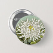 Chrysanthemum Bloem Japans zijde Etiket Ronde Button 5,7 Cm (Voorkant /achterkant)