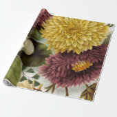 Chrysanthemum Bloem Mum Floral Cadeaupapier (Uitgerold)