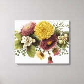 Chrysanthemum Bloem Mum Floral Canvas Afdruk (Voorkant)