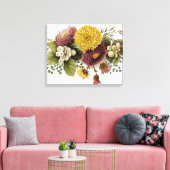 Chrysanthemum Bloem Mum Floral Canvas Afdruk (Insitu (Woonkamer))