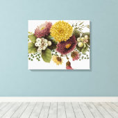 Chrysanthemum Bloem Mum Floral Canvas Afdruk (Insitu (Houten vloer))