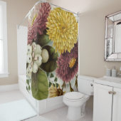 Chrysanthemum Bloem Mum Floral Douchegordijn (In situ)