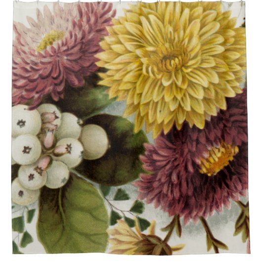Chrysanthemum Bloem Mum Floral Douchegordijn (Voorkant)