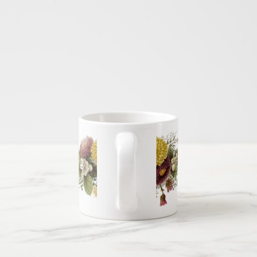 Chrysanthemum Bloem Mum Floral Espresso Kop (Achterkant)