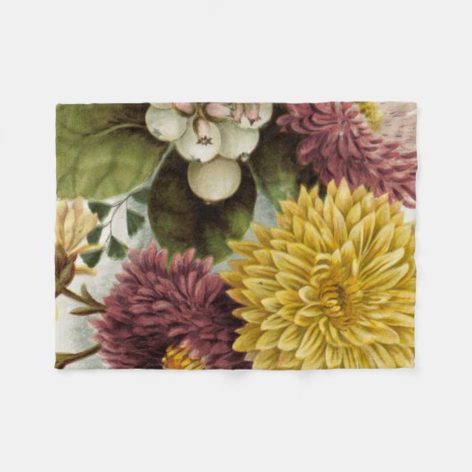 Chrysanthemum Bloem Mum Floral Fleece Deken (Voorkant (Horizontaal))