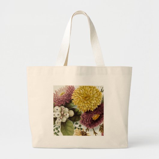 Chrysanthemum Bloem Mum Floral Grote Tote Bag (Voorkant)