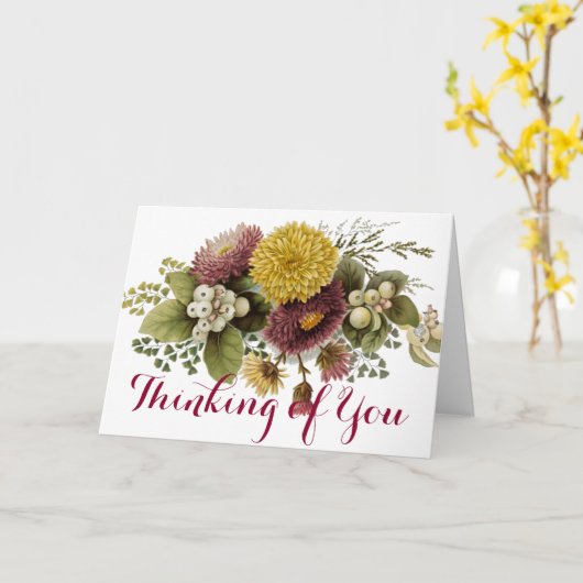 Chrysanthemum Bloem Mum Floral Kaart (Gele Bloem)