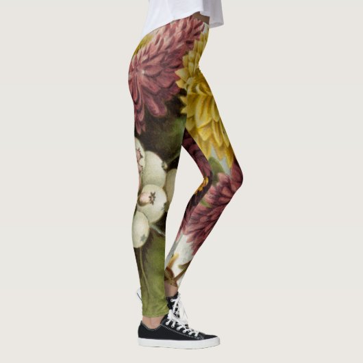 Chrysanthemum Bloem Mum Floral Leggings (Rechts)