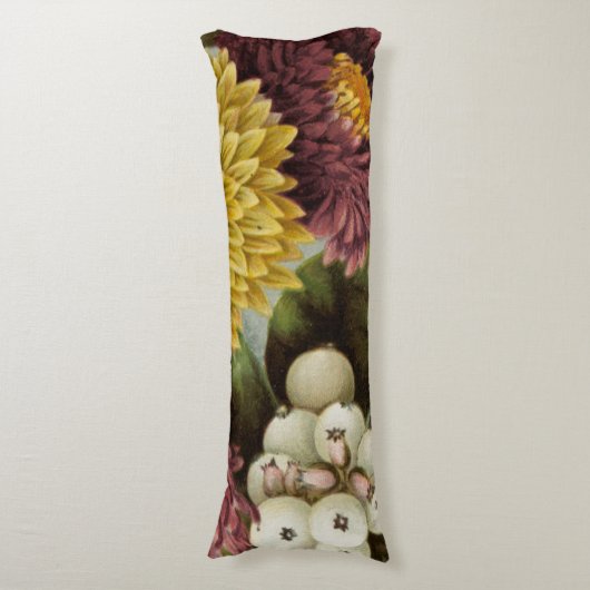 Chrysanthemum Bloem Mum Floral Lichaamskussen (Voorkant Verticaal)