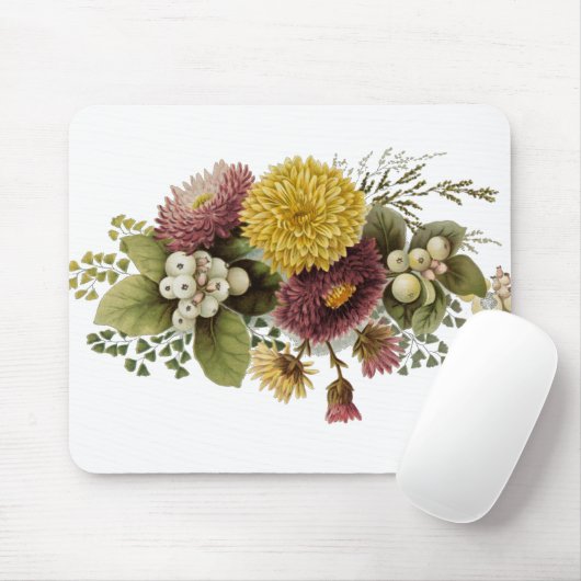 Chrysanthemum Bloem Mum Floral Muismat (Met muis)