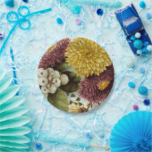 Chrysanthemum Bloem Mum Floral Papieren Bordje (Feest)
