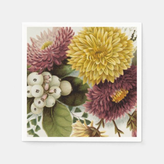 Chrysanthemum Bloem Mum Floral Servet (Voorkant)
