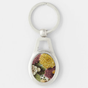 Chrysanthemum Bloem Mum Floral Sleutelhanger