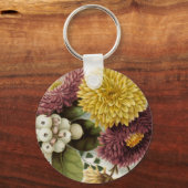 Chrysanthemum Bloem Mum Floral Sleutelhanger (Voorkant)
