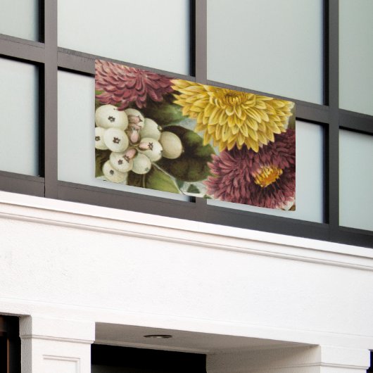 Chrysanthemum Bloem Mum Floral Spandoek (Buitenkant Gebouw)