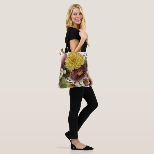 Chrysanthemum Bloem Mum Floral Tote Bag (Op model)
