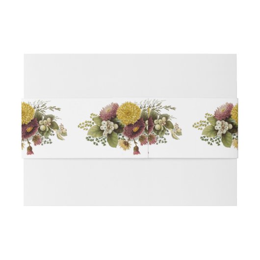 Chrysanthemum Bloem Mum Floral Uitnodigingen Wikkel (Achterkant Voorbeeld)