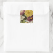 Chrysanthemum Bloem Mum Floral Vierkante Sticker (Tas)