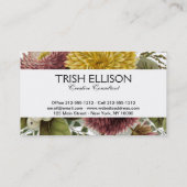 Chrysanthemum Bloem Mum Floral Visitekaartje (Achterkant)