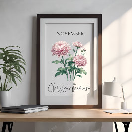 Chrysanthemum Bloem November Geboortemaand Perfect Poster