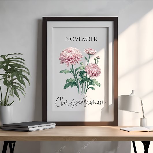 Chrysanthemum Bloem November Geboortemaand Perfect Poster
